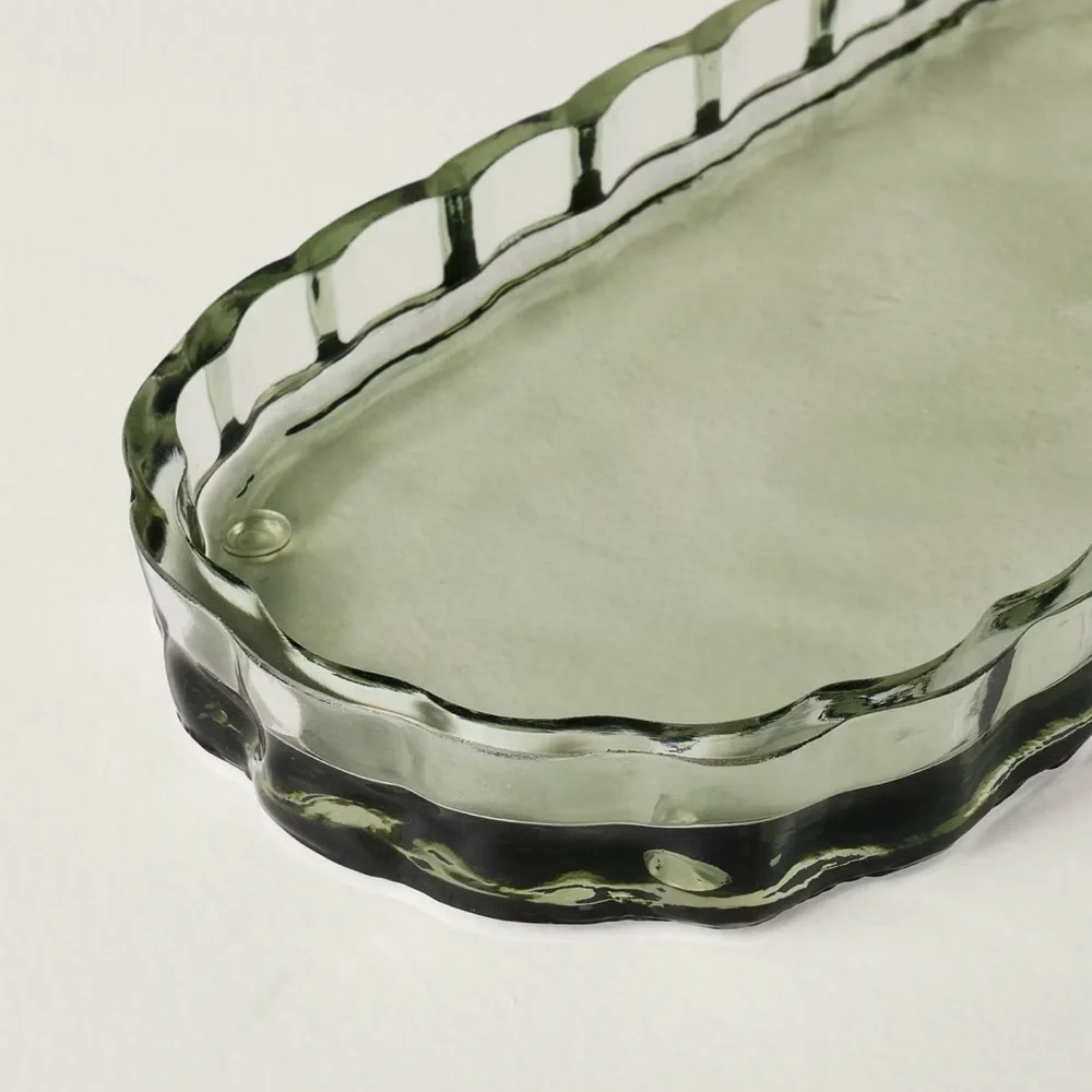 Fluted Glass Bathroom Tray Light Green - Hearth & Hand™ with Magnolia